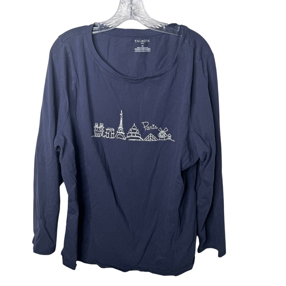 Talbots Navy Blue Long Sleeve Blouse